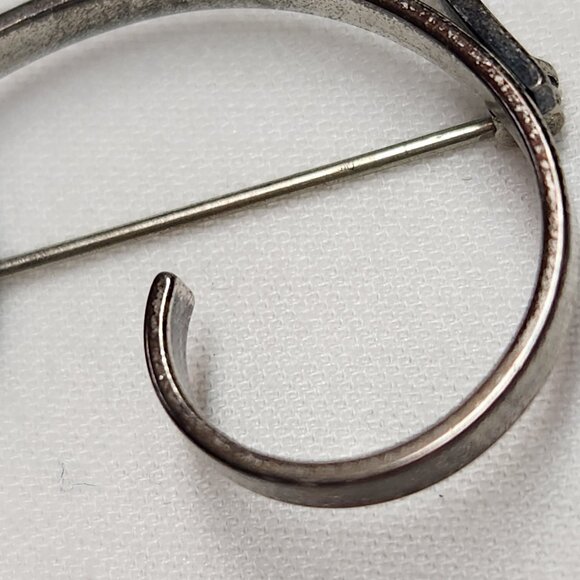 VINTAGE Sterling BEAU Cat Pin Brooch Signed - Picture 6 of 16